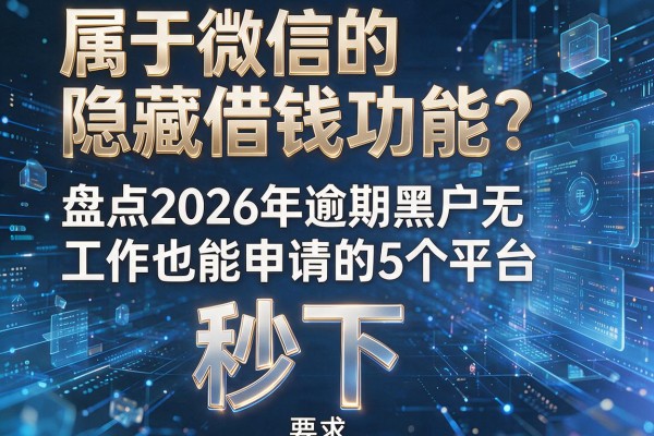 属于微信的隐藏借钱功能 盘点2026年逾期黑户无工作也能申请的5个平台 秒下