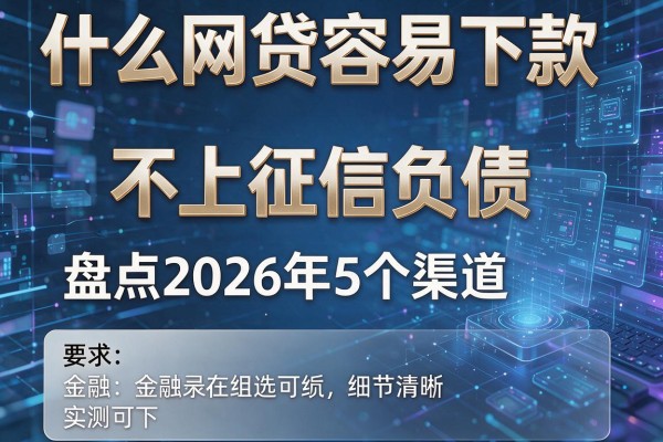 什么网贷容易下款不上征信负债 盘点2026年5个渠道 实测可下!