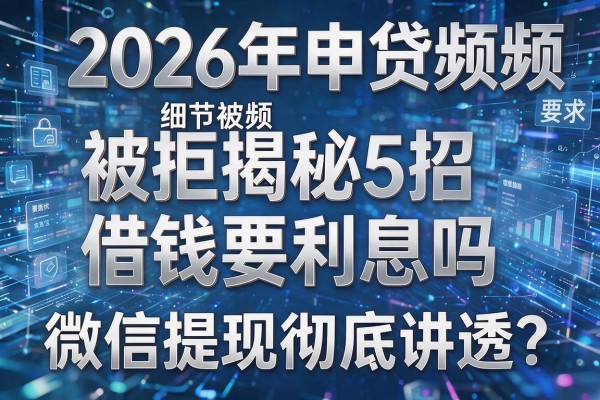 2026年申贷频频被拒揭秘5招借钱要利息吗微信提现彻底讲透!
