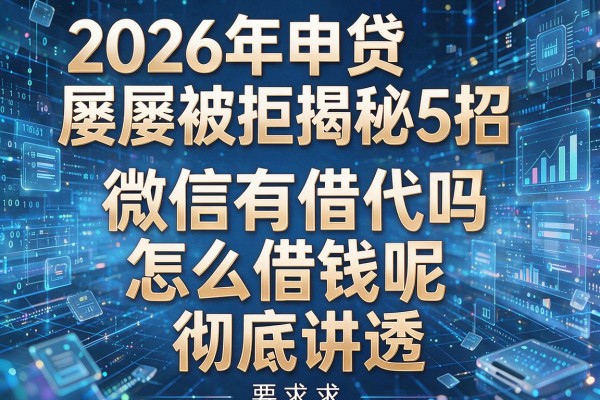 2026年申贷屡屡被拒揭秘5招微信有借代吗怎么借钱呢彻底讲透!