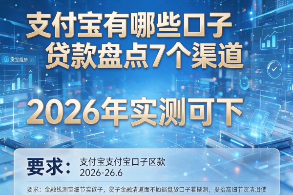 支付宝有哪些口子贷款盘点7个渠道2026年实测可下！
