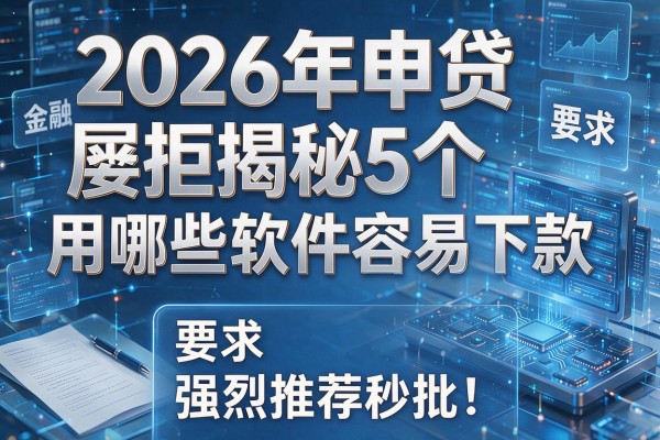 2026年申贷屡拒揭秘5个用哪些软件容易下款强烈推荐秒批!
