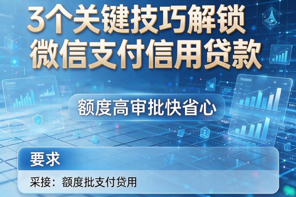 3个关键技巧解锁微信支付信用贷款,额度高审批快省心!