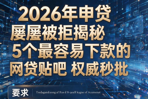 2026年申贷屡屡被拒揭秘5个最容易下款的网贷贴吧权威秒批！