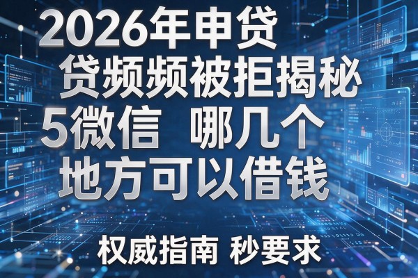 2026年申贷频频被拒揭秘5微信哪几个地方可以借钱权威指南秒批！