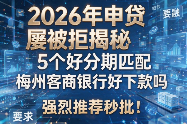 2026年申贷屡被拒揭秘5个好分期匹配梅州客商银行好下款吗强烈推荐秒批!