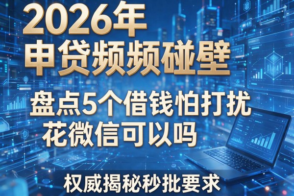 2026年申贷频频碰壁盘点5个借钱怕打扰花微信可以吗权威揭秘秒批!