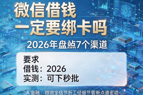微信借钱一定要绑卡吗 2026年盘点7个渠道 实测可下秒批！