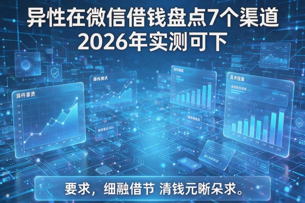 异性在微信借钱盘点7个渠道2026年实测可下！