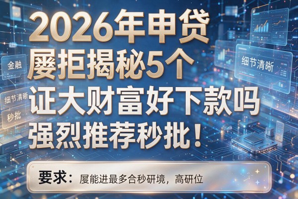 2026年申贷屡拒揭秘5个证大财富好下款吗强烈推荐秒批!
