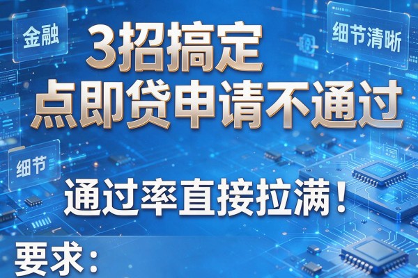 3招搞定点即贷申请不通过,通过率直接拉满!