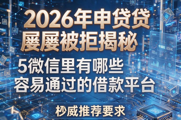 2026年申贷屡屡被拒揭秘5微信里有哪些容易通过的借款平台权威推荐秒批!