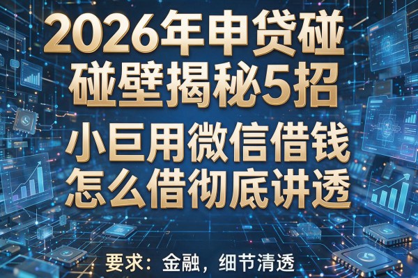 2026年申贷碰壁揭秘5招小巨用微信借钱怎么借彻底讲透!