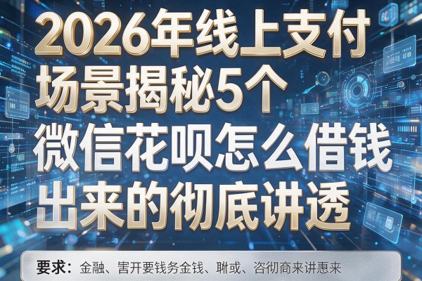 2026年线上支付场景揭秘5个微信花呗怎么借钱出来的彻底讲透!