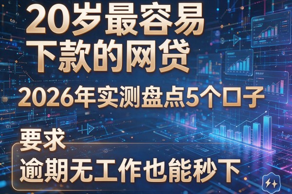 20岁最容易下款的网贷,2026年实测盘点5个口子,逾期无工作也能秒下