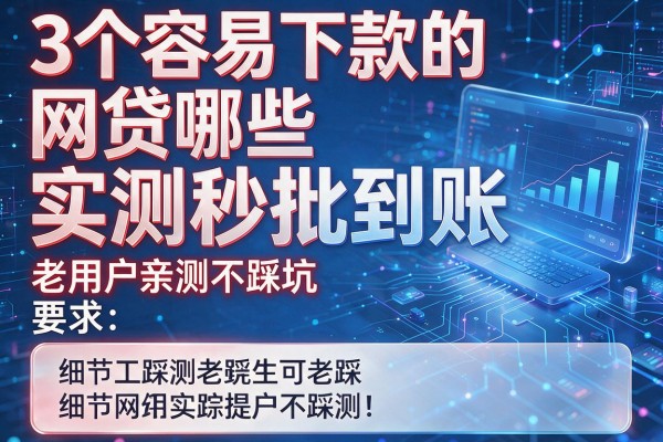 3个容易下款的网贷哪些实测秒批到账,老用户亲测不踩坑!