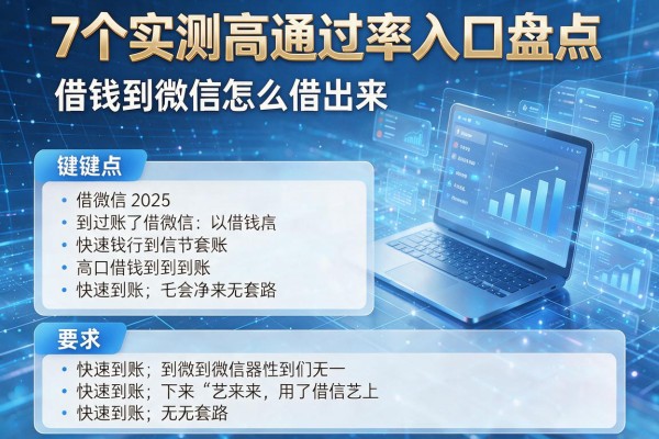 7个实测高通过率入口盘点借钱到微信怎么借出来快速到账无套路!