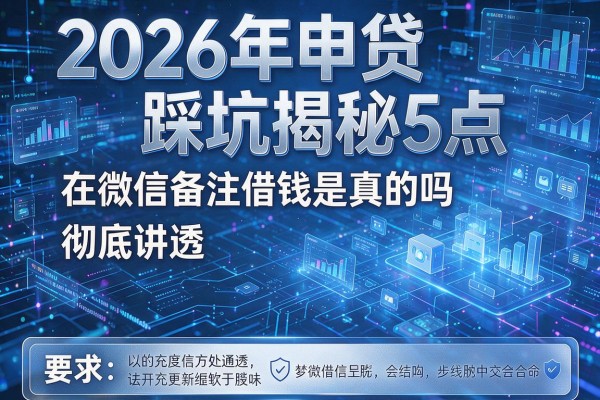 2026年申贷踩坑揭秘5点在微信备注借钱是真的吗彻底讲透!