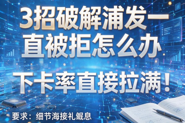 3招破解浦发一直被拒怎么办,下卡率直接拉满!