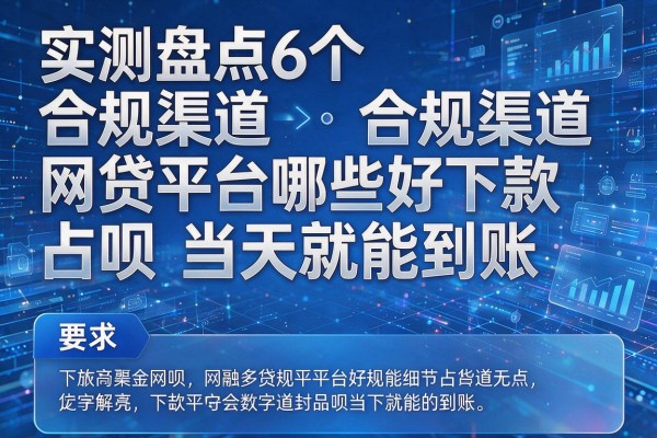 实测盘点6个合规渠道网贷平台哪些好下款占呗当天就能到账!