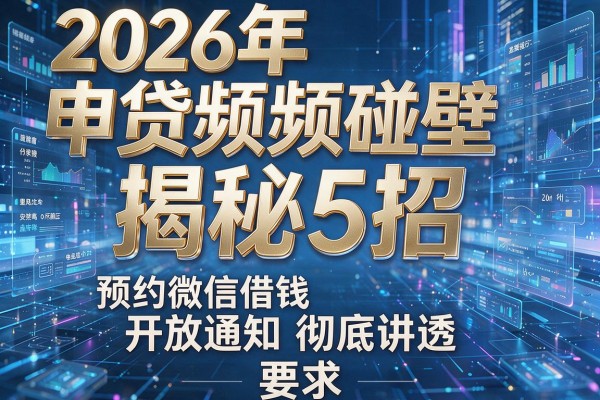 2026年申贷频频碰壁揭秘5招预约微信借钱开放通知彻底讲透!
