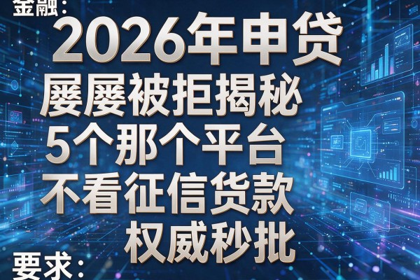 2026年申贷屡屡被拒揭秘5个那个平台不看征信货款权威秒批!