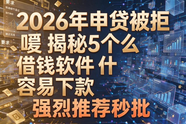 2026年申贷被拒揭秘5个什么借钱软件容易下款强烈推荐秒批！