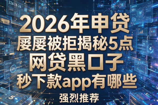 2026年申贷屡屡被拒揭秘5点网贷黑口子秒下款app有哪些强烈推荐秒下!