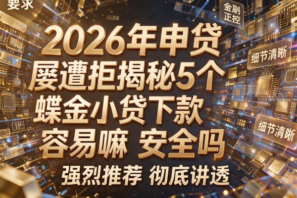 2026年申贷屡遭拒揭秘5个蝶金小贷下款容易嘛安全吗强烈推荐彻底讲透!