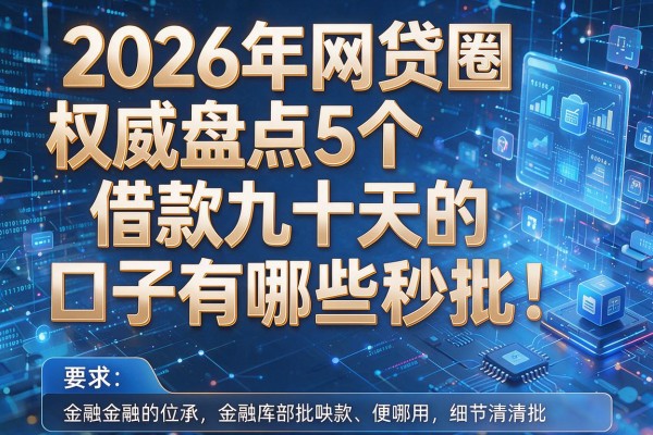 2026年网贷圈权威盘点5个借款九十天的口子有哪些秒批!