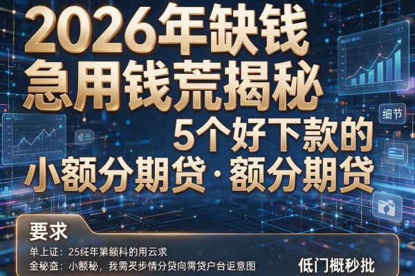 2026年缺钱急用钱荒揭秘5个好下款的小额分期贷低门槛秒批!