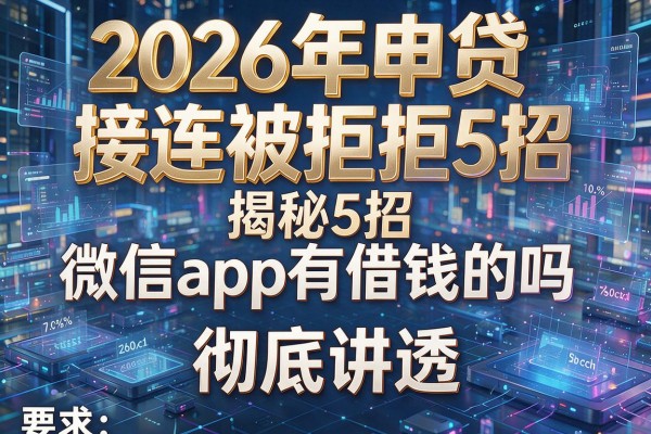 2026年申贷接连被拒揭秘5招微信app有借钱的吗彻底讲透!