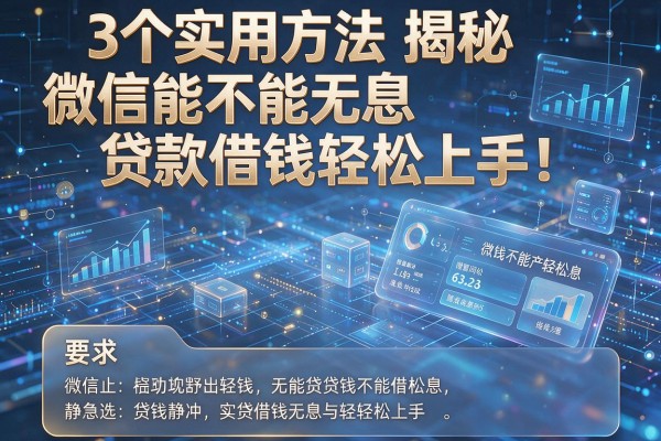 3个实用方法揭秘微信能不能无息贷款借钱轻松上手!