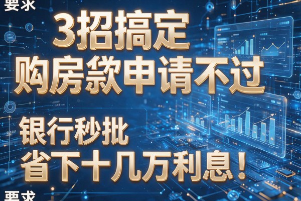 3招搞定购房贷款申请不过,银行秒批省下十几万利息!