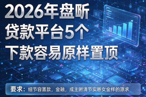 2026年盘点5个贷款平台下款容易原样置顶