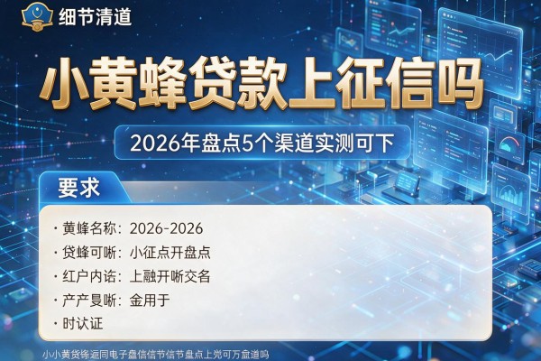 小黄蜂贷款上征信吗 2026年盘点5个渠道实测可下!