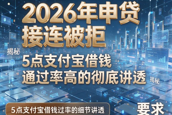 2026年申贷接连被拒揭秘5点支付宝借钱通过率高的彻底讲透!