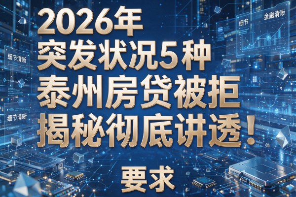 2026年突发状况5种泰州房贷被拒揭秘彻底讲透!