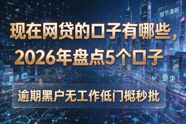 现在网贷的口子有哪些 2026年盘点5个口子 逾期黑户无工作低门槛秒批