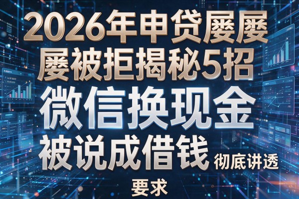 2026年申贷屡屡被拒揭秘5招微信换现金被说成借钱彻底讲透!
