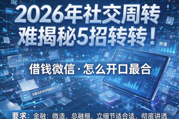 2026年社交周转难揭秘5招借钱微信怎么开口最合适彻底讲透！