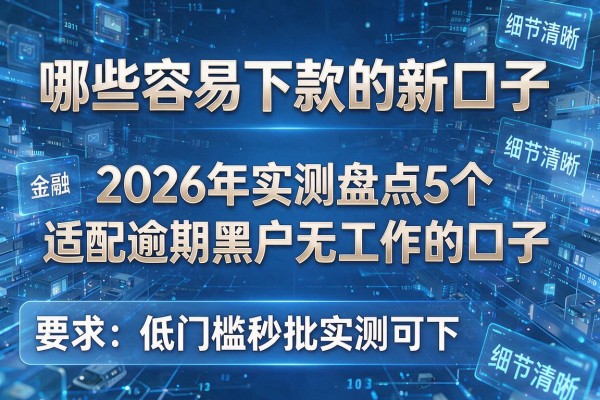 哪些容易下款的新口子 2026年实测盘点5个适配逾期黑户无工作的口子 低门槛秒批实测可下！