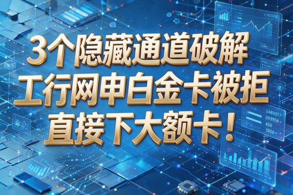3个隐藏通道破解工行网申白金卡被拒直接下大额卡！