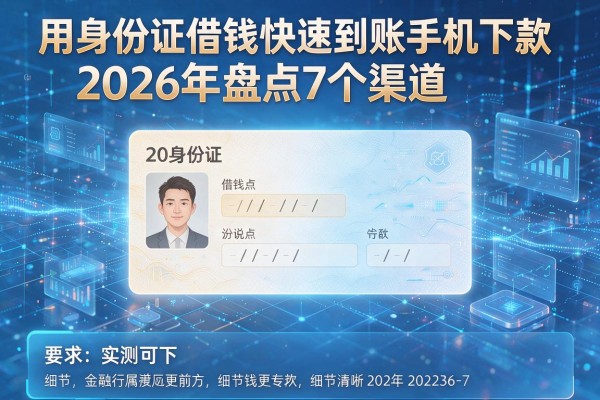 用身份证借钱快速到账手机下款 2026年盘点7个渠道 实测可下!