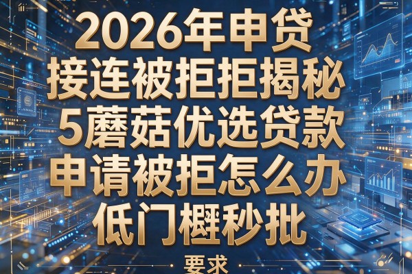 2026年申贷接连被拒揭秘5蘑菇优选贷款申请被拒怎么办低门槛秒批！