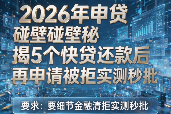 2026年申贷碰壁揭秘5个快贷还款后再申请被拒实测秒批!