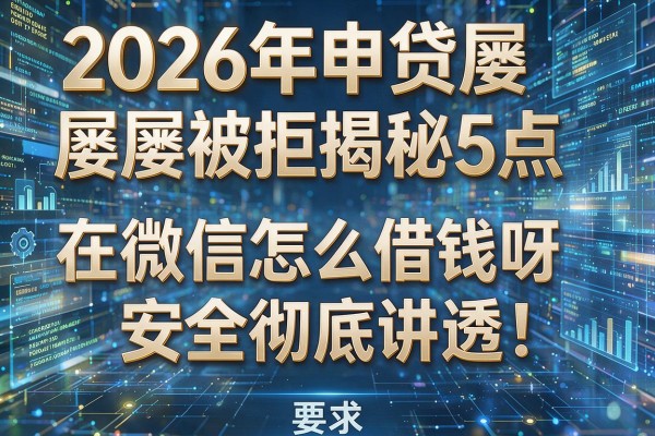 2026年申贷屡屡被拒揭秘5点在微信怎么借钱呀安全彻底讲透!