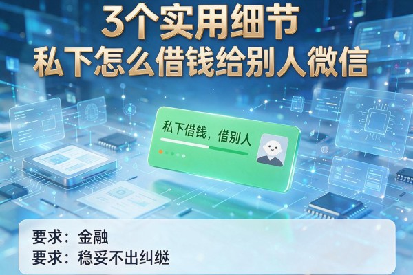 3个实用细节讲清私下怎么借钱给别人微信,稳妥不出纠纷!