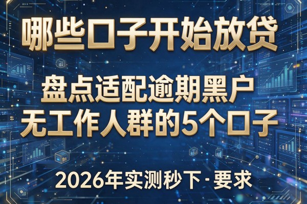 哪些口子开始放贷 盘点适配逾期黑户无工作人群的5个口子 2026年实测秒下