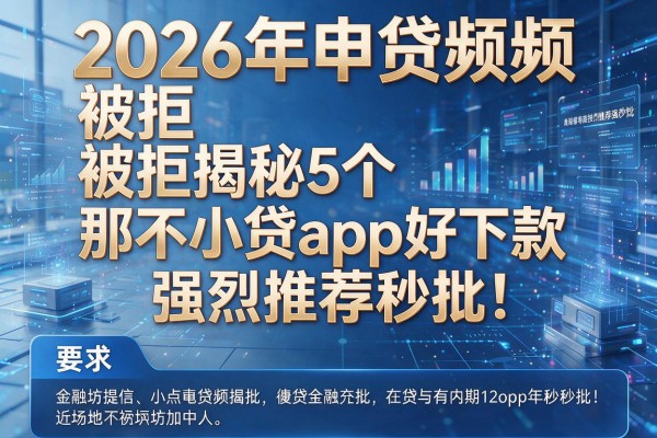 2026年申贷频频被拒揭秘5个那个小贷app好下款强烈推荐秒批!